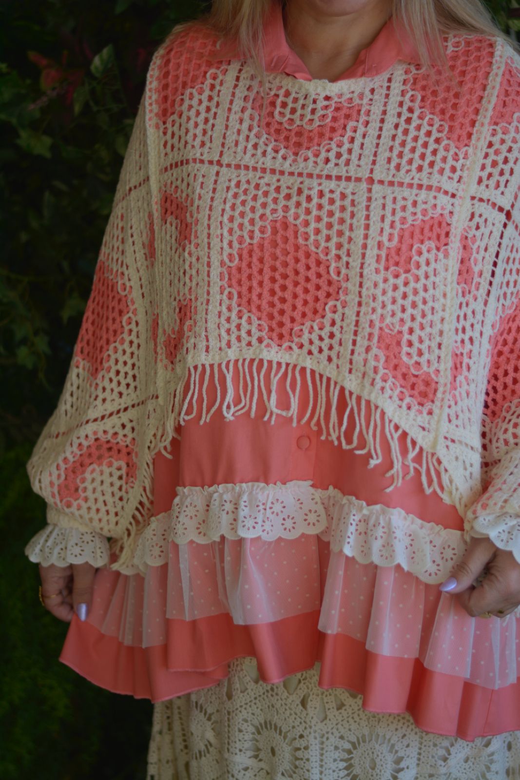 Poncho em crochet
