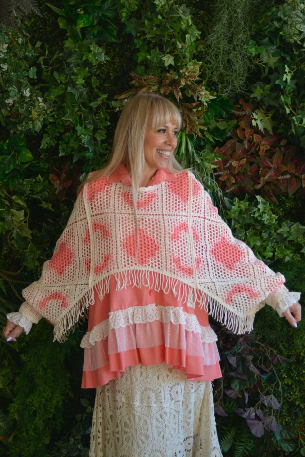 Poncho em crochet