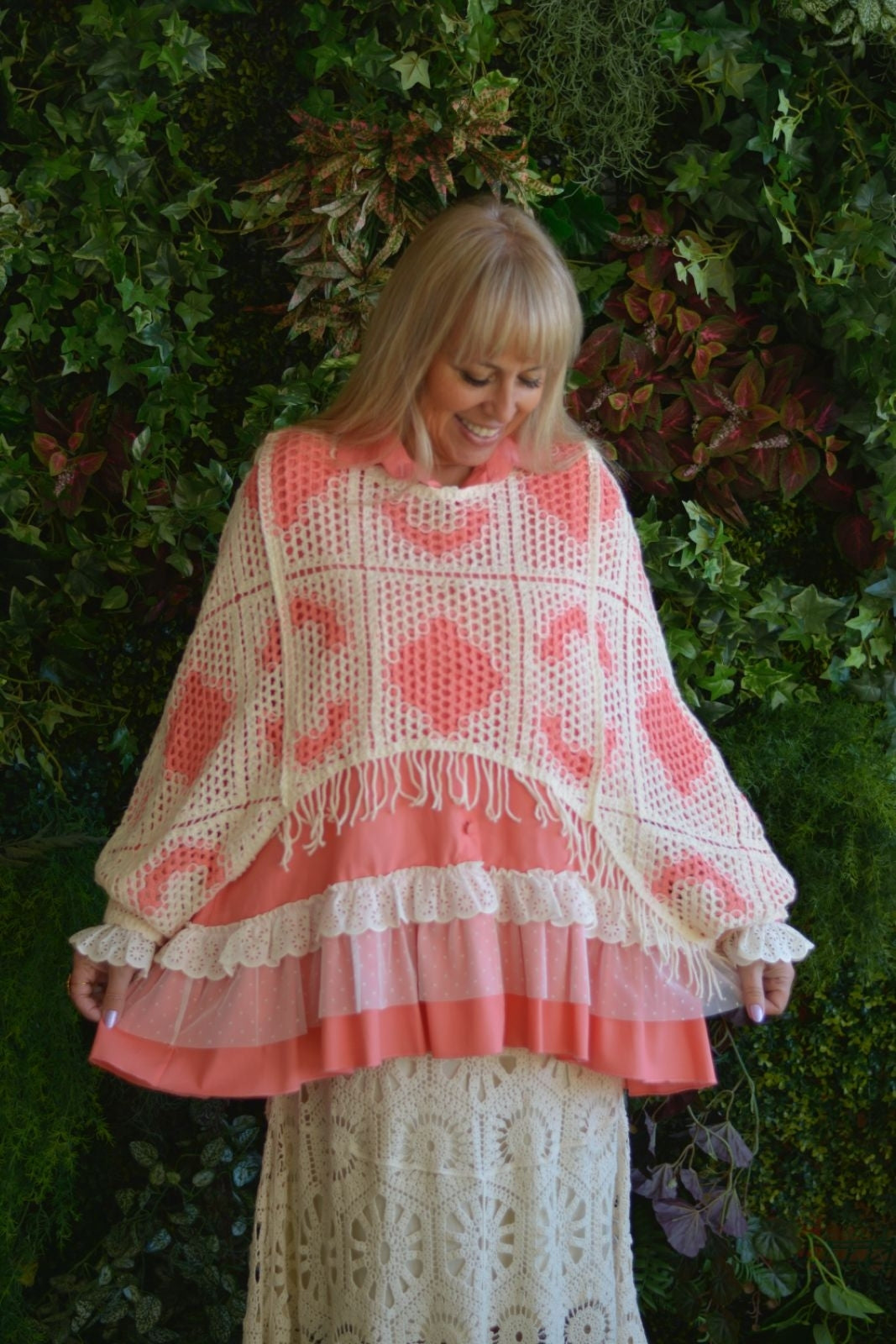 Poncho em crochet