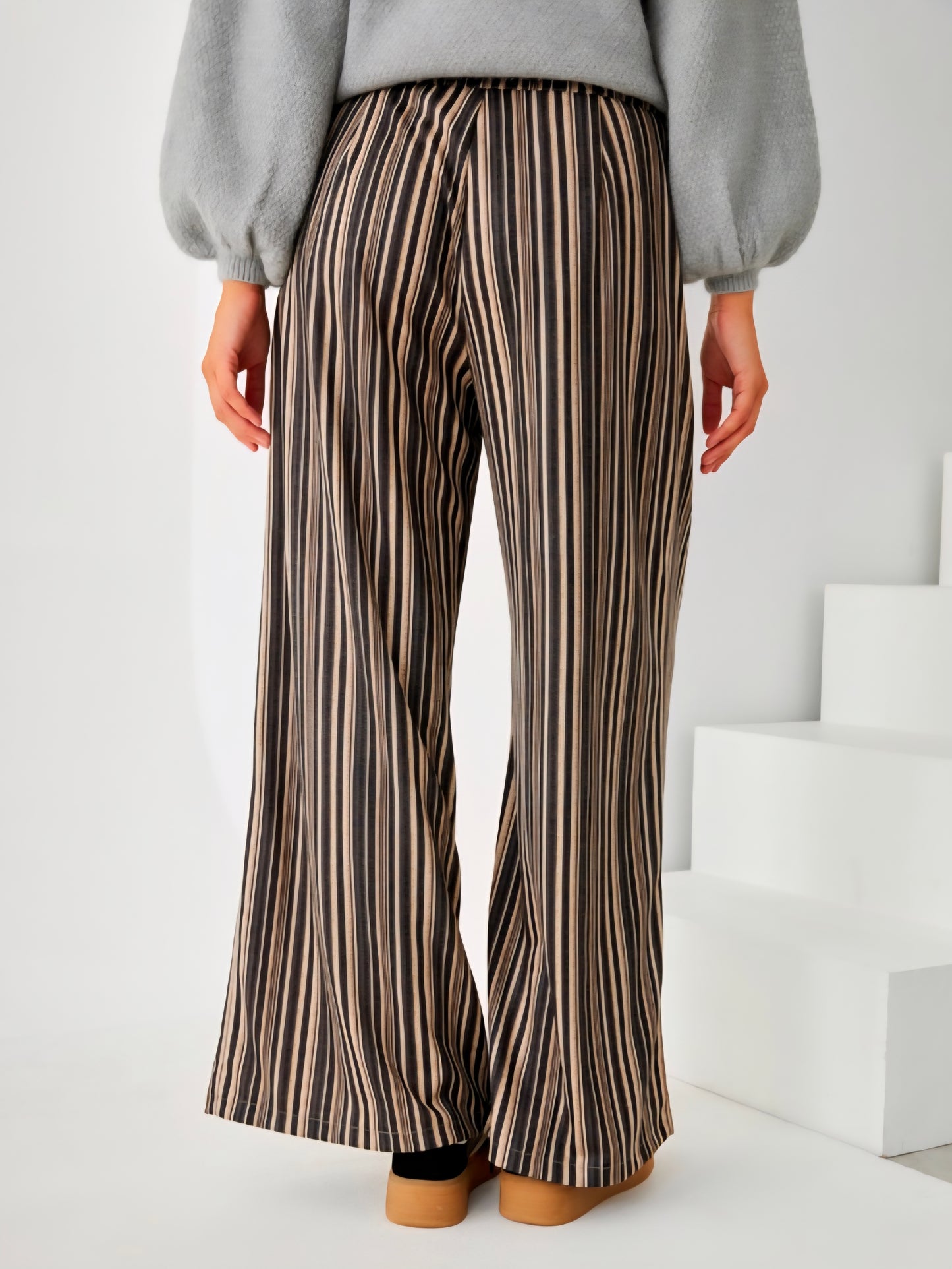Pantalonas Nekane em tencel listrado Silenep