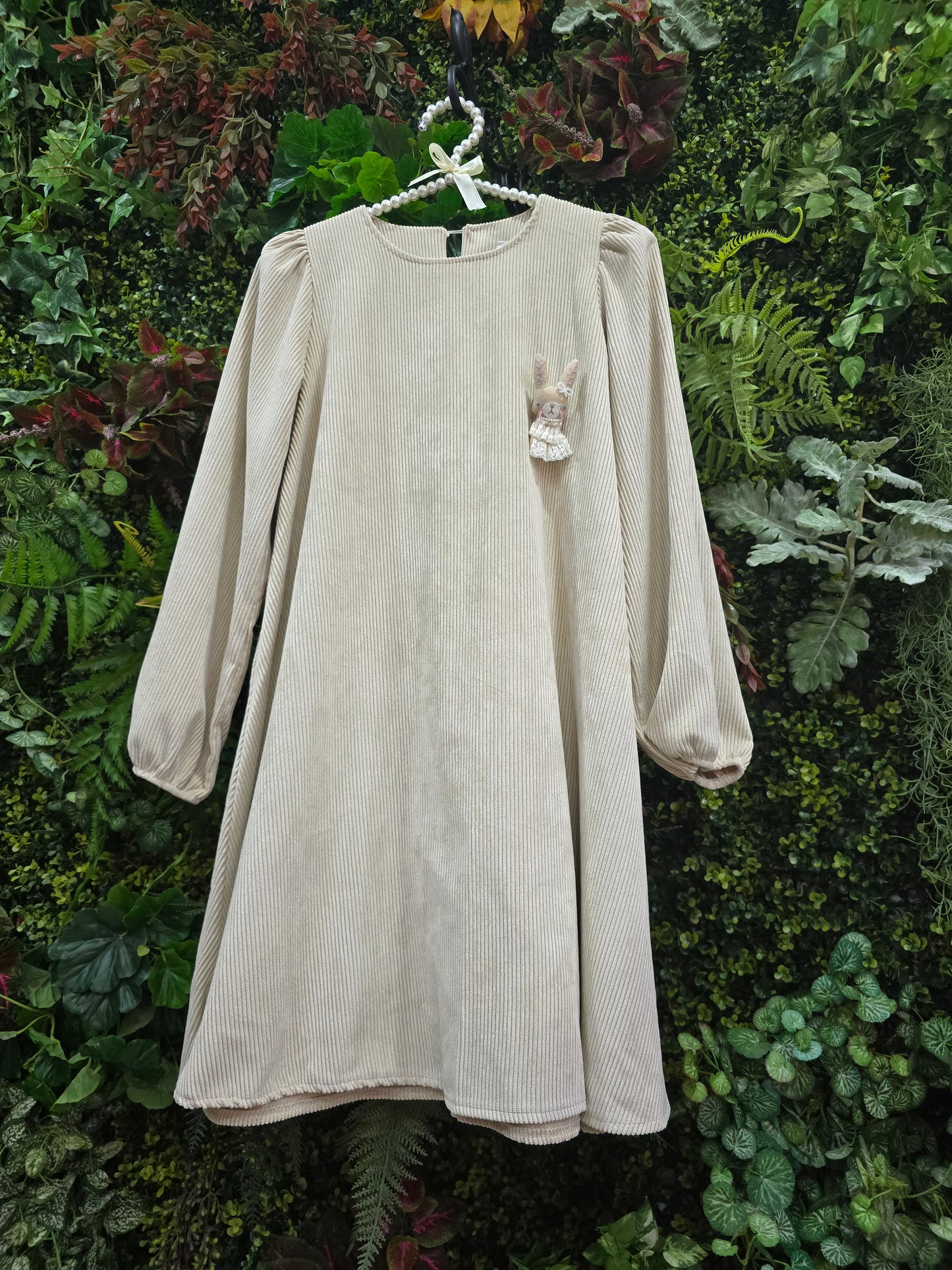 Vestido curto bombazine cru