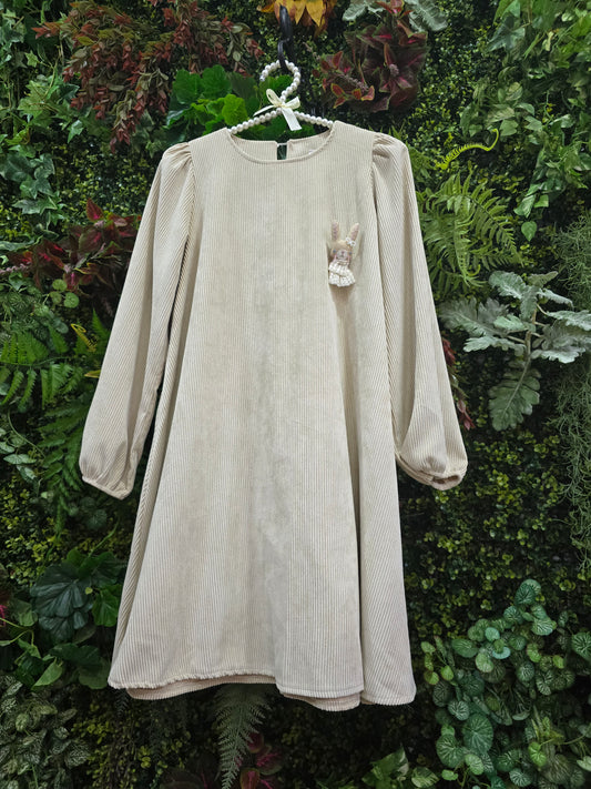 Vestido curto bombazine cru