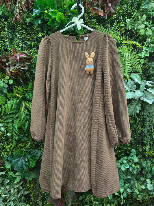 Vestido curto bombazine castanho