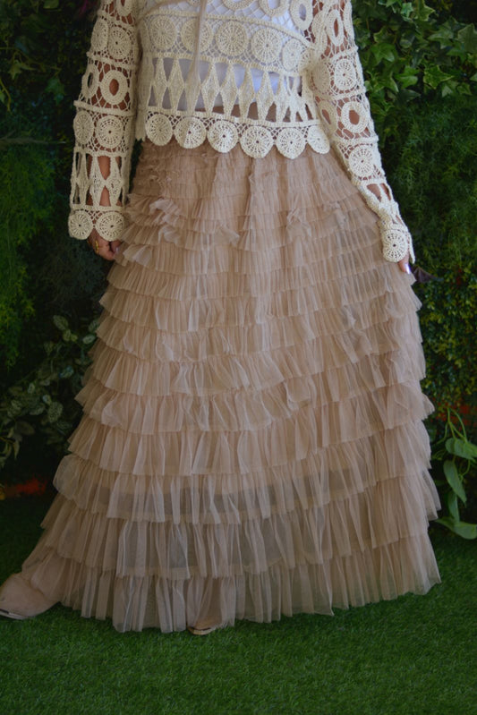 Saia tule creme