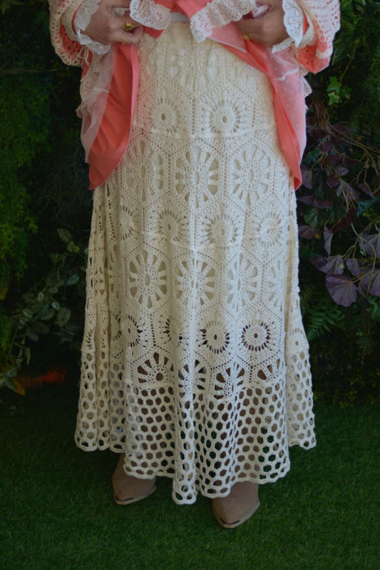 Saia em crochet cru