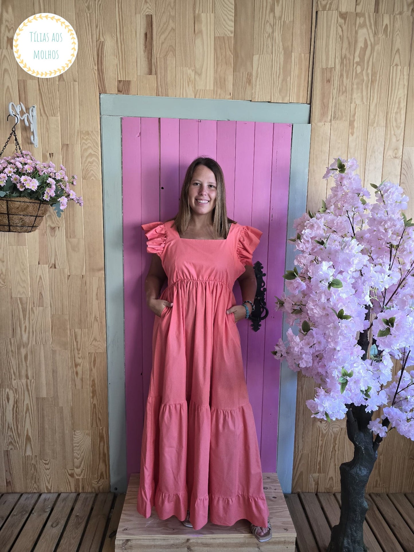 Vestido coral